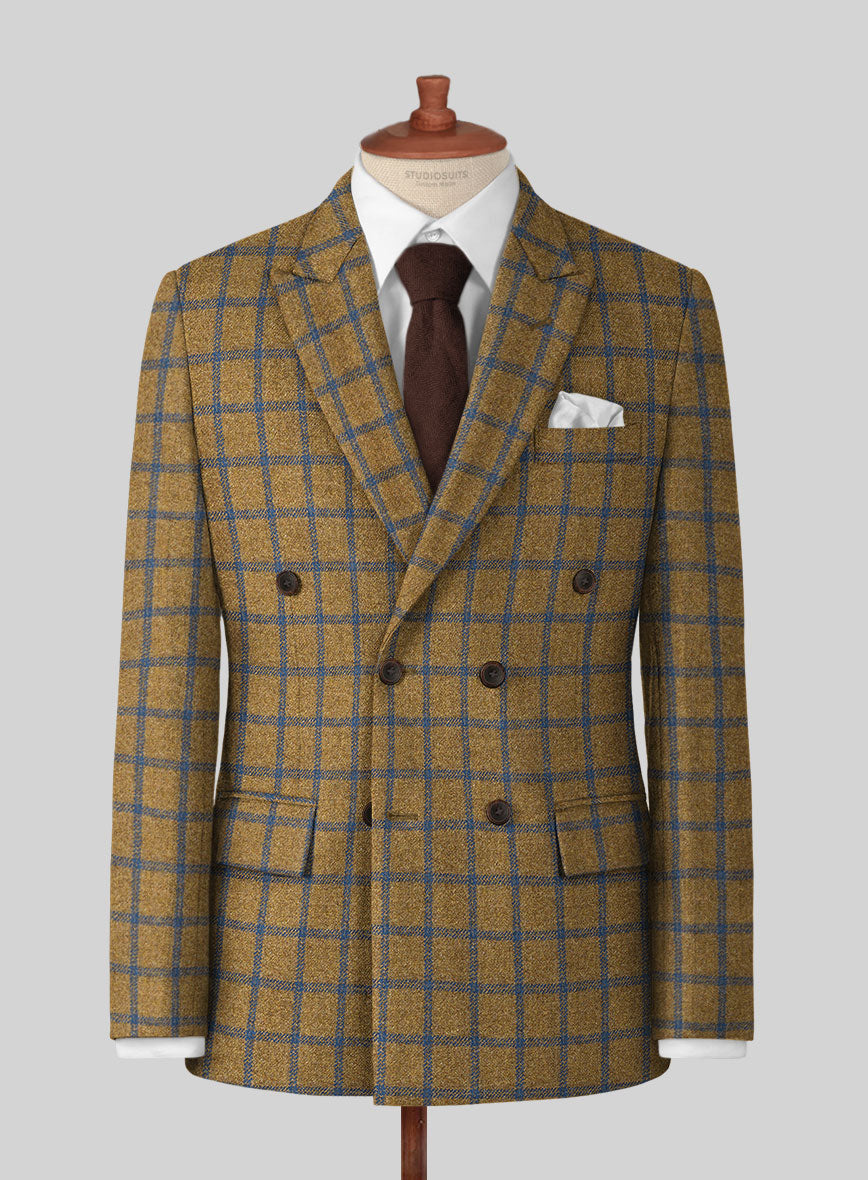 Highlander Heavy Mustard Check Tweed Suit - StudioSuits