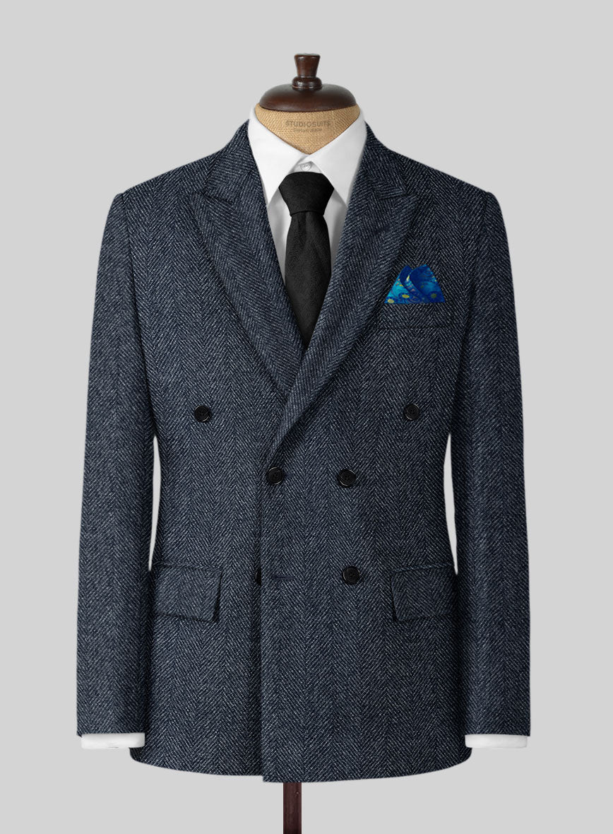 Highlander Heavy Blue Herringbone Tweed Suit - StudioSuits