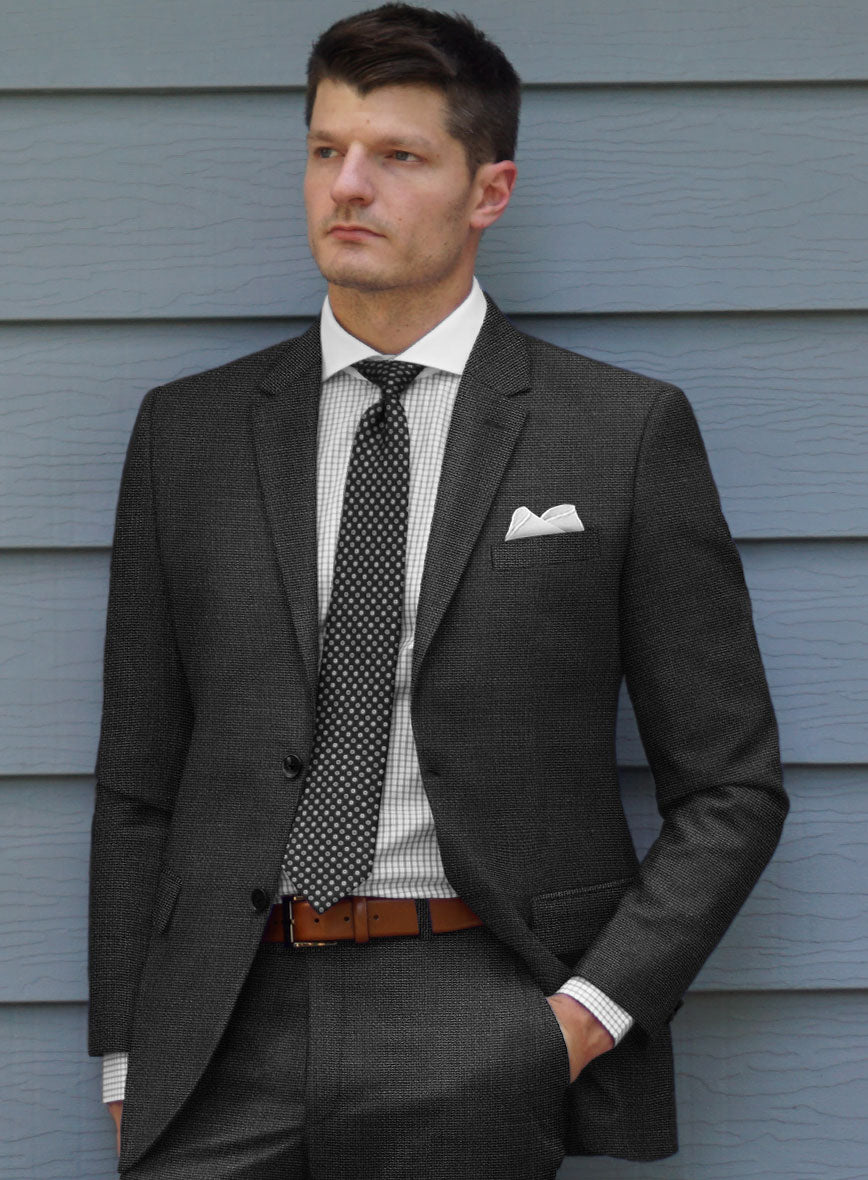 Hopsack Charcoal Jacket - StudioSuits
