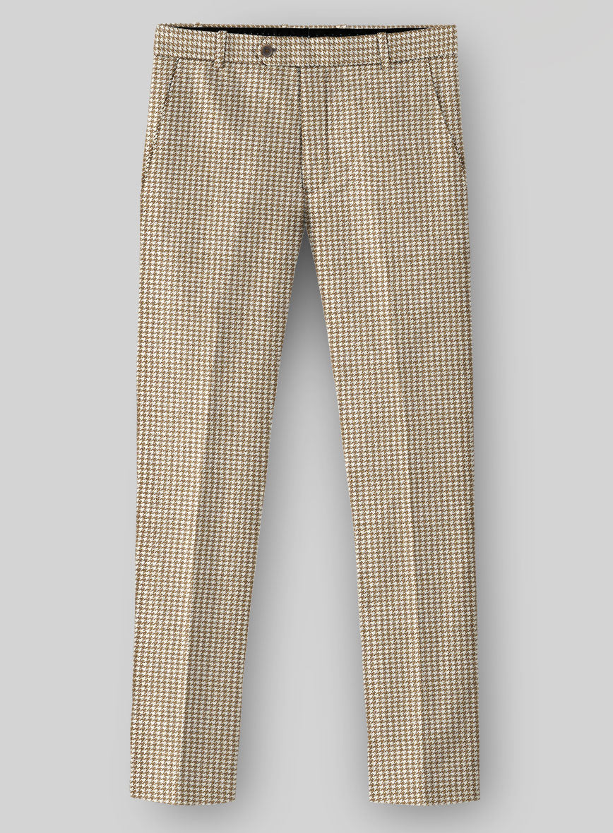 Houndstooth Beige Tweed Pants - StudioSuits