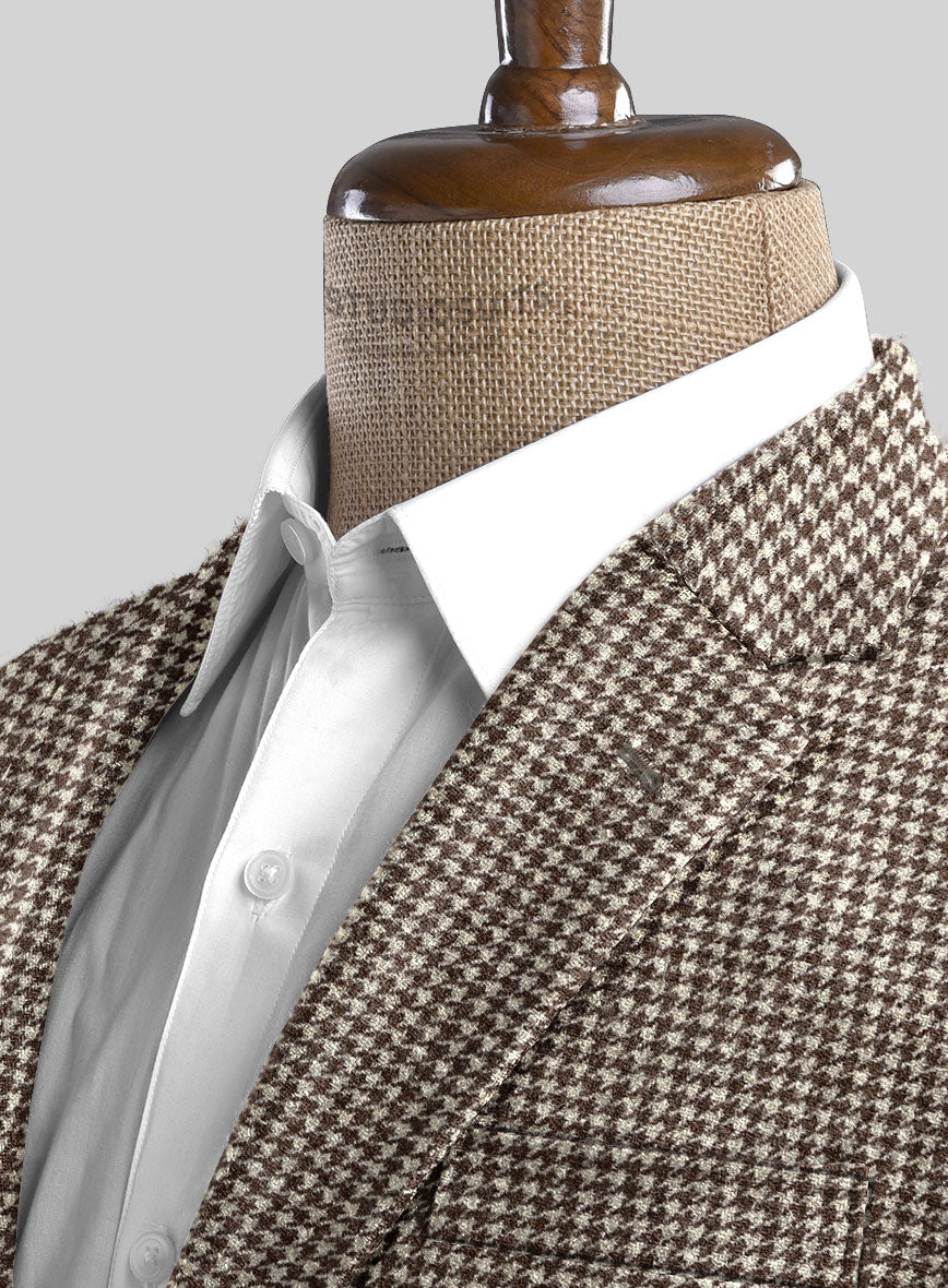 Houndstooth Brown Tweed Jacket - StudioSuits