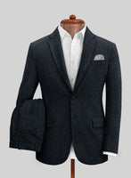 Harris Tweed Dark Blue Herringbone Suit - StudioSuits