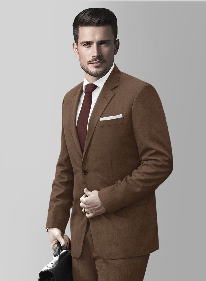 Huddersfield Stretch Brown Wool Jacket - StudioSuits
