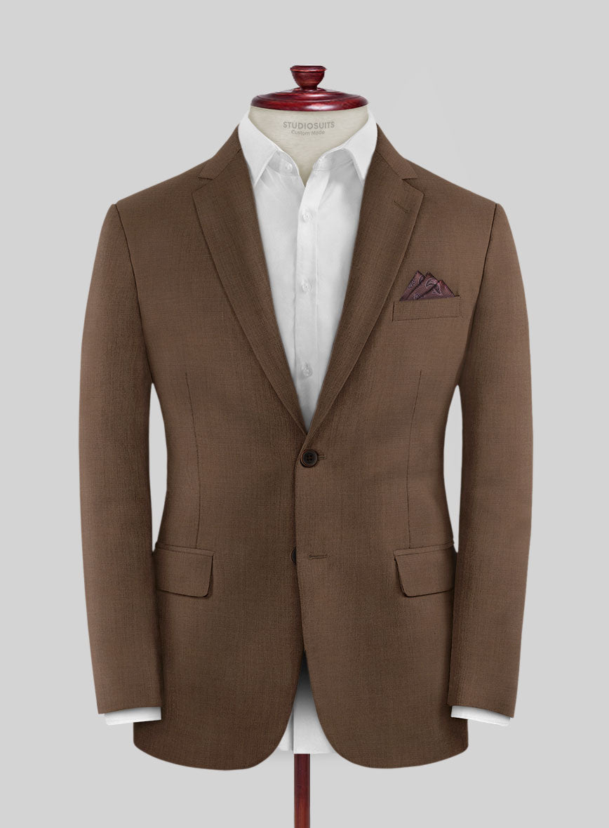 Huddersfield Stretch Brown Wool Jacket - StudioSuits