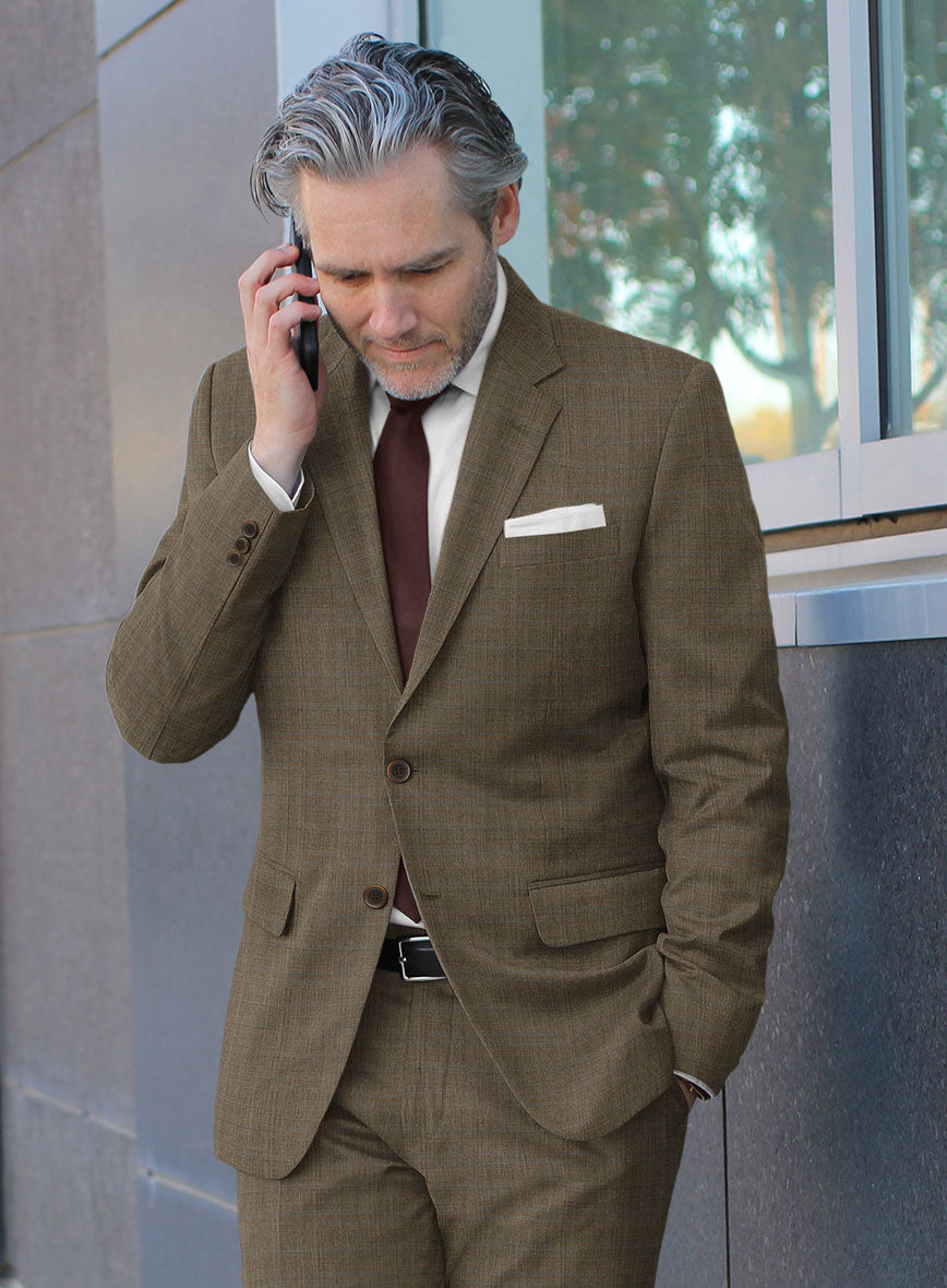 Huddersfield Brown Glen Pure Wool Suit StudioSuits