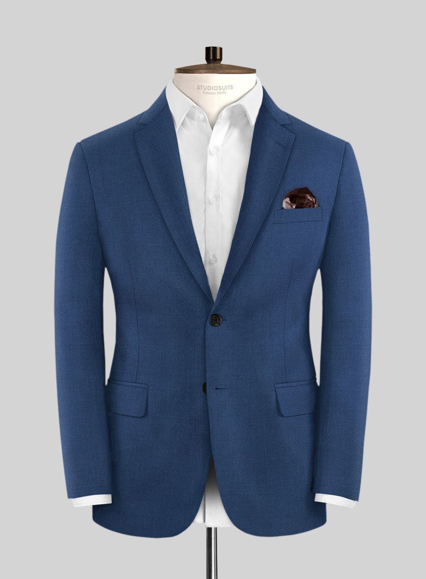 Huddersfield Stretch Artic Blue Wool Jacket - StudioSuits