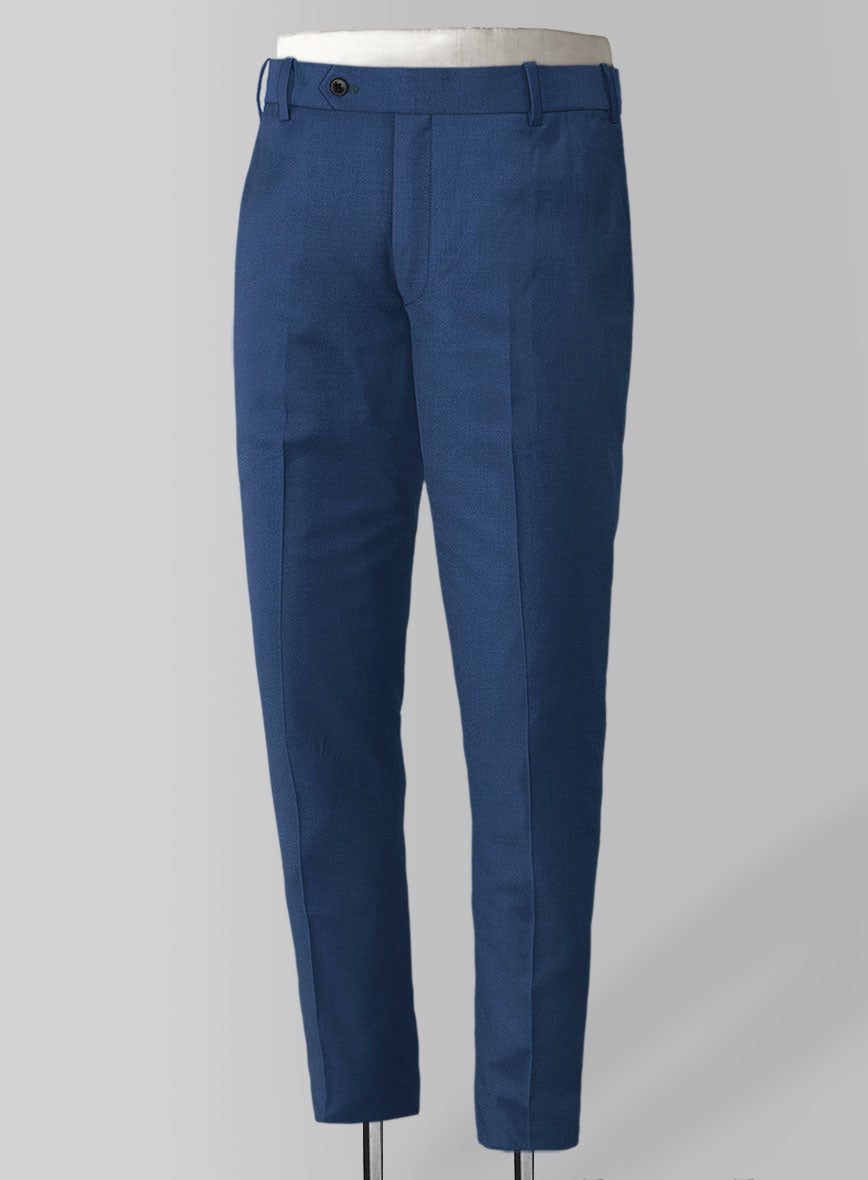 Huddersfield Stretch Artic Blue Wool Pants - StudioSuits