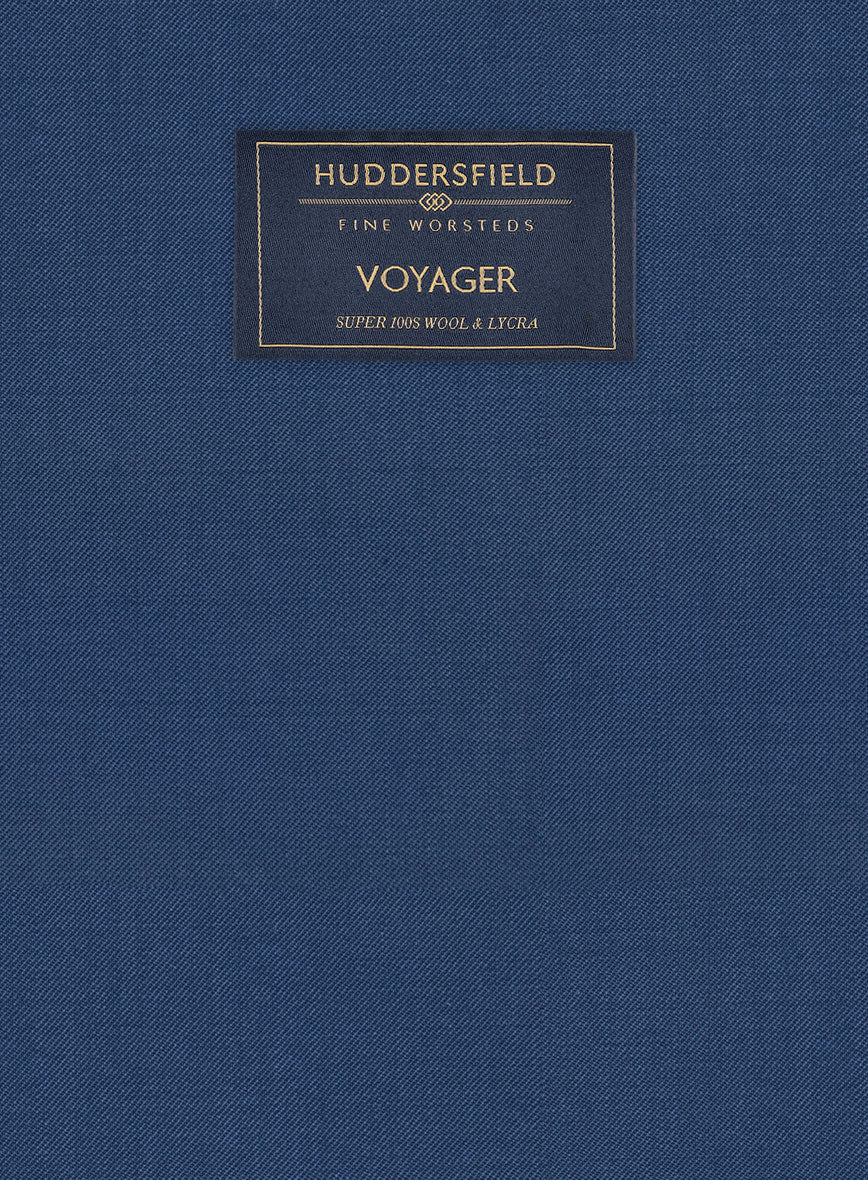 Huddersfield Stretch Artic Blue Wool Pants - StudioSuits