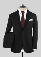 Huddersfield Stretch Black Wool Suit - StudioSuits
