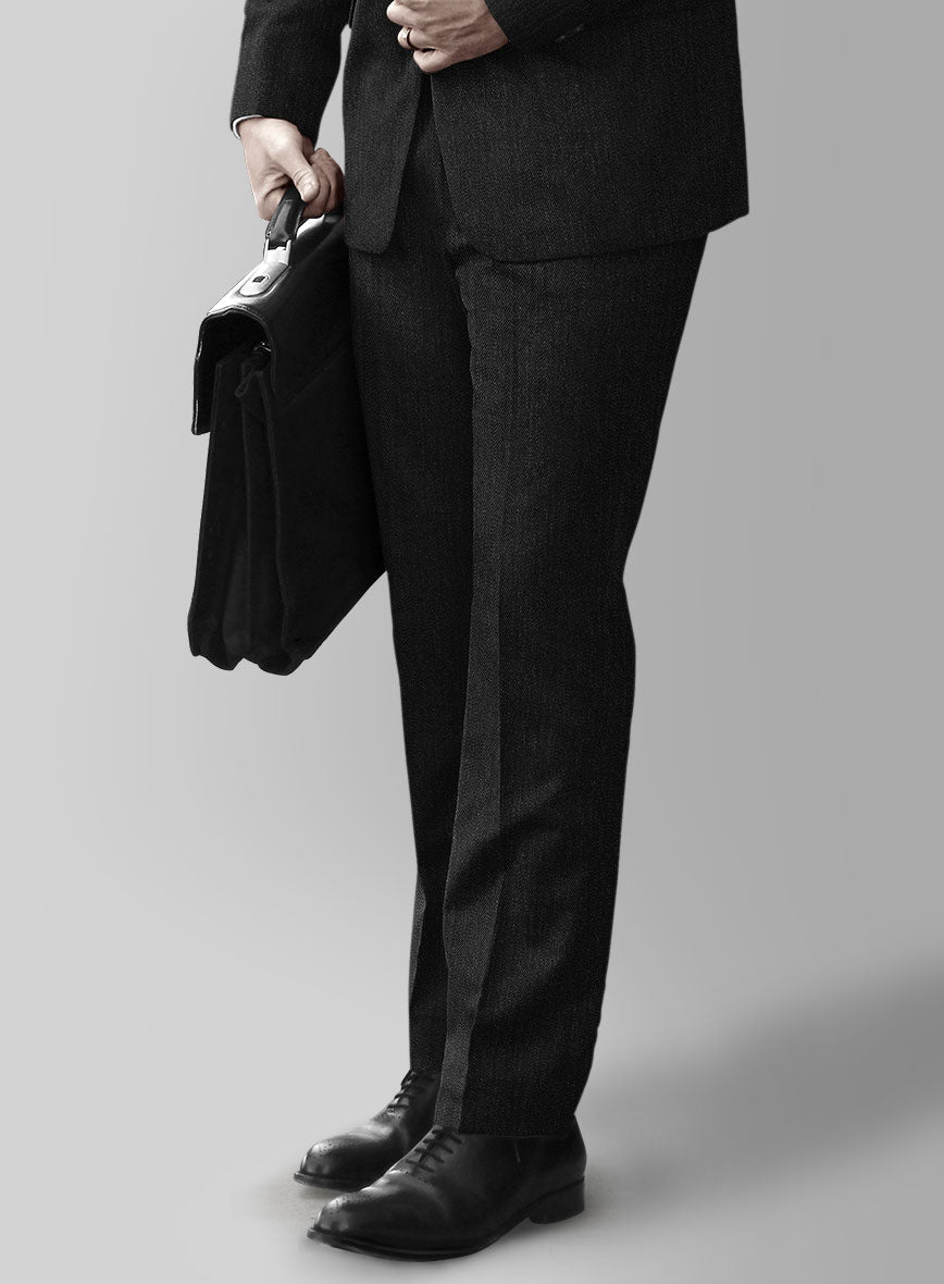 Huddersfield Stretch Charcoal Wool Pants - StudioSuits