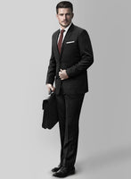 Huddersfield Stretch Charcoal Wool Suit - StudioSuits