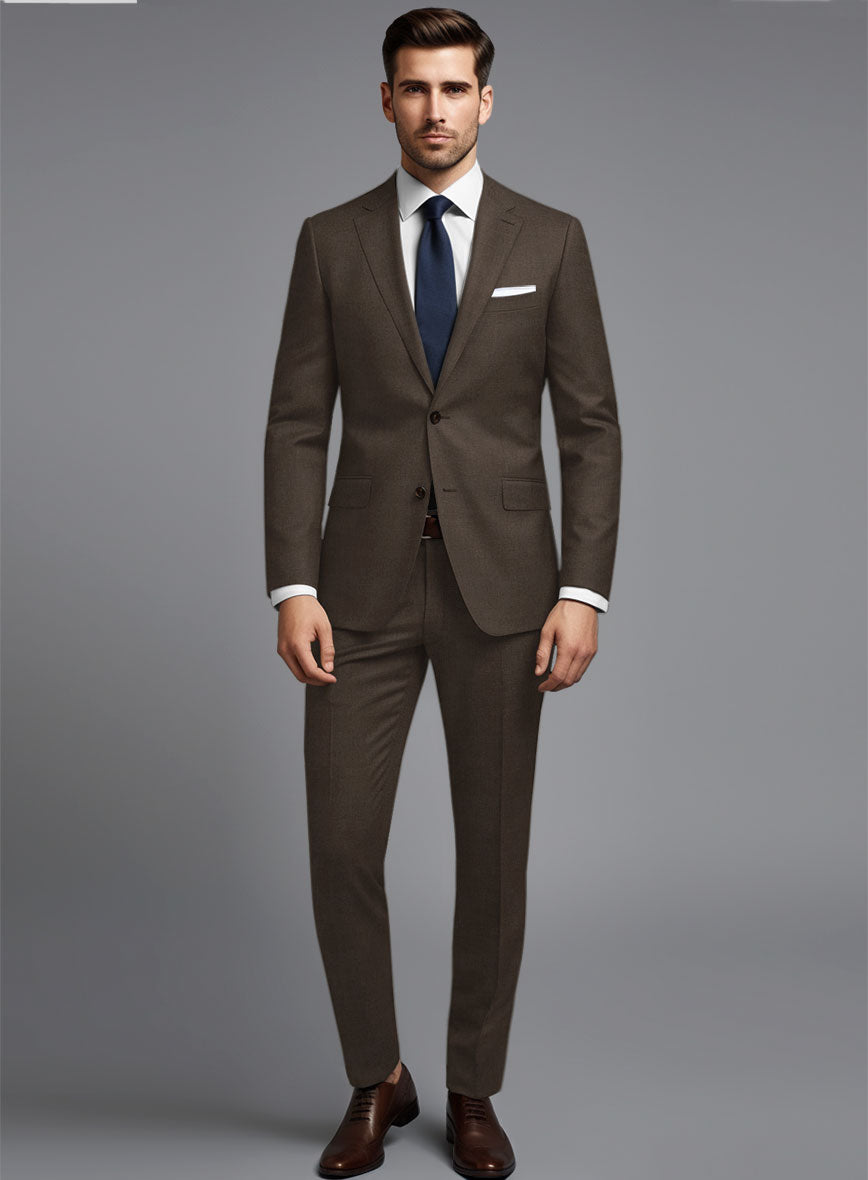 Huddersfield Stretch Coffee Brown Wool Suit – StudioSuits