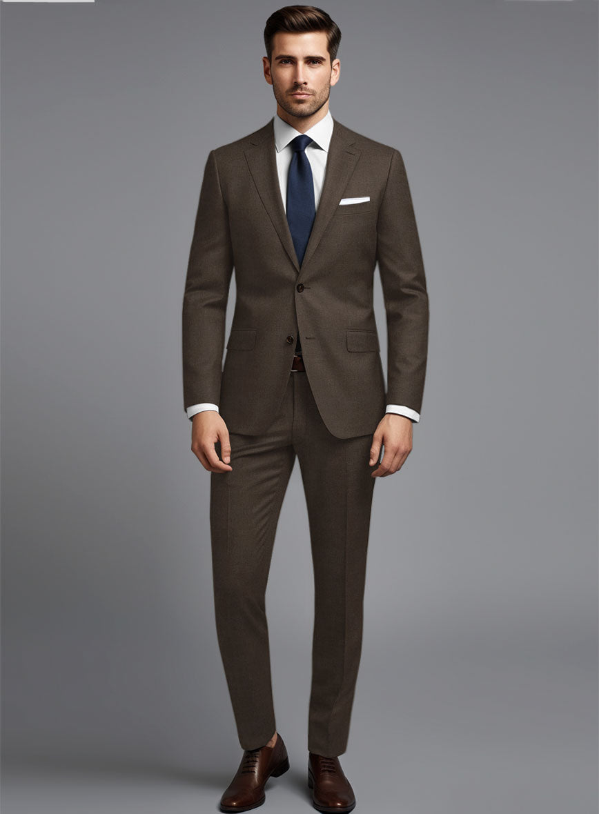 Huddersfield Stretch Coffee Brown Wool Suit