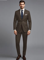 Huddersfield Stretch Coffee Brown Wool Suit - StudioSuits