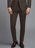 Huddersfield Stretch Coffee Brown Wool Suit - StudioSuits