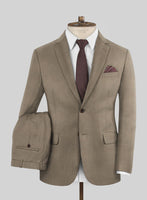 Huddersfield Stretch Dark Beige Wool Suit - StudioSuits