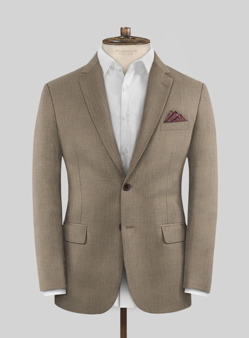 Huddersfield Stretch Dark Beige Wool Suit