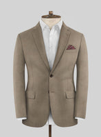 Huddersfield Stretch Dark Beige Wool Suit - StudioSuits