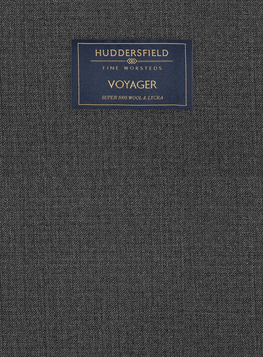 Huddersfield Stretch Dark Gray Wool Jacket - StudioSuits