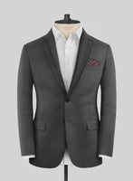 Huddersfield Stretch Dark Gray Wool Jacket - StudioSuits