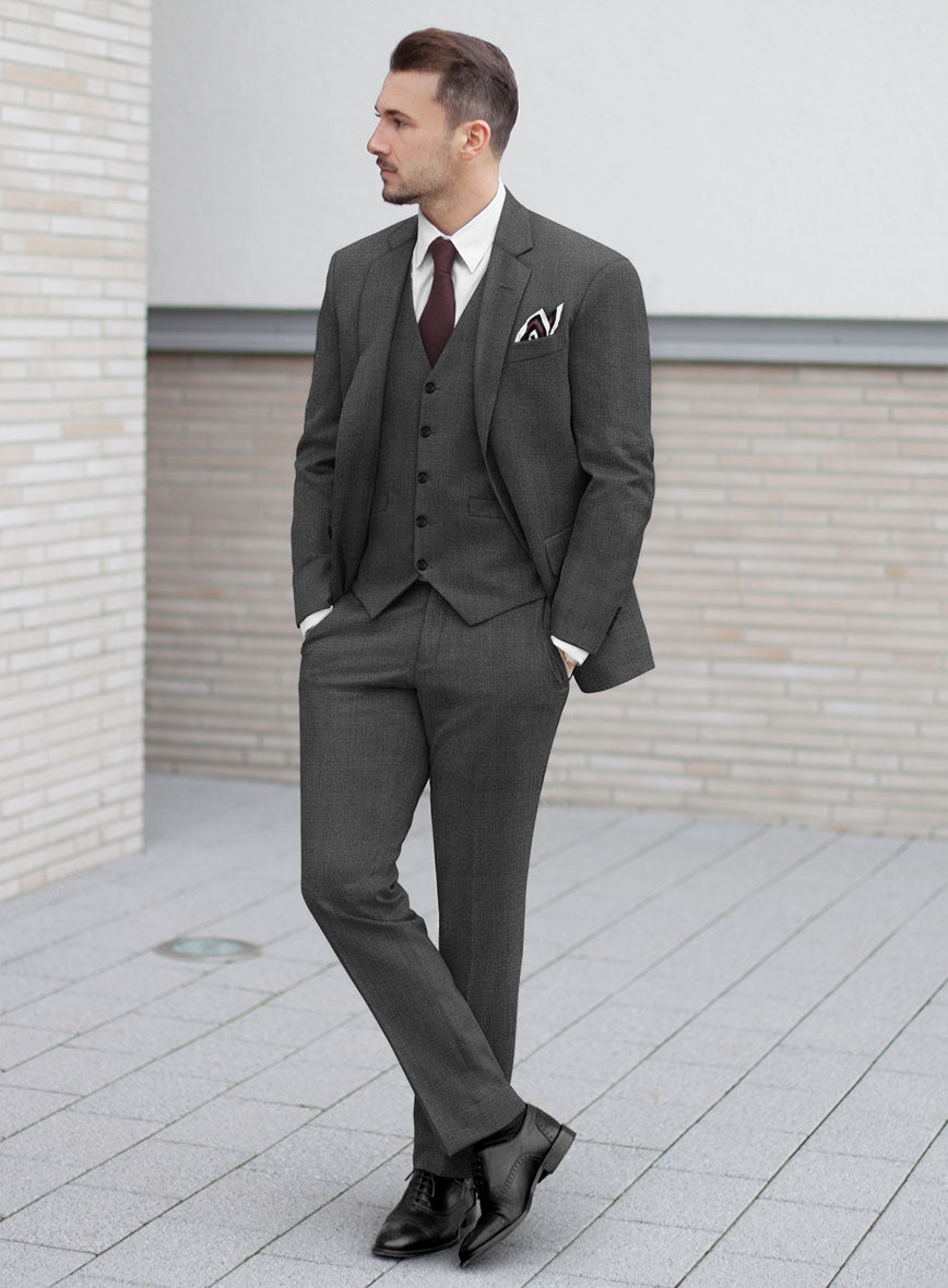 Huddersfield Stretch Dark Gray Wool Suit