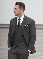 Huddersfield Stretch Dark Gray Wool Suit - StudioSuits