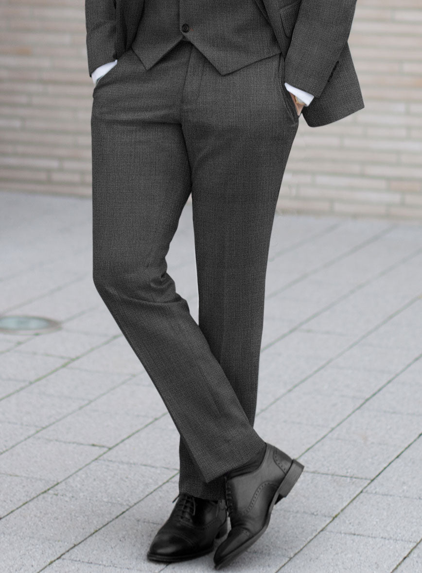 Huddersfield Stretch Dark Gray Wool Suit - StudioSuits