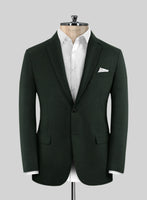 Huddersfield Stretch Dark Green Wool Jacket - StudioSuits