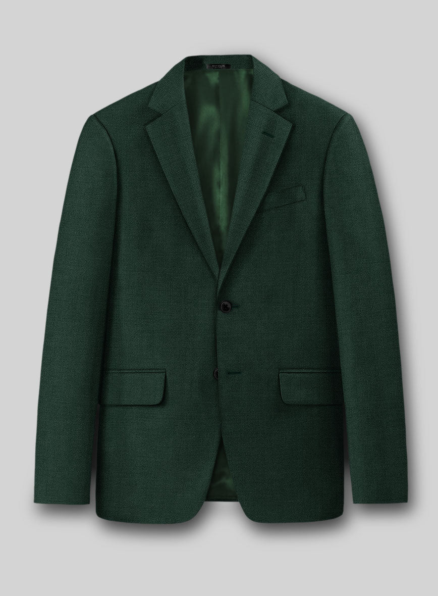 Huddersfield Stretch Emerald Green Wool Jacket - StudioSuits
