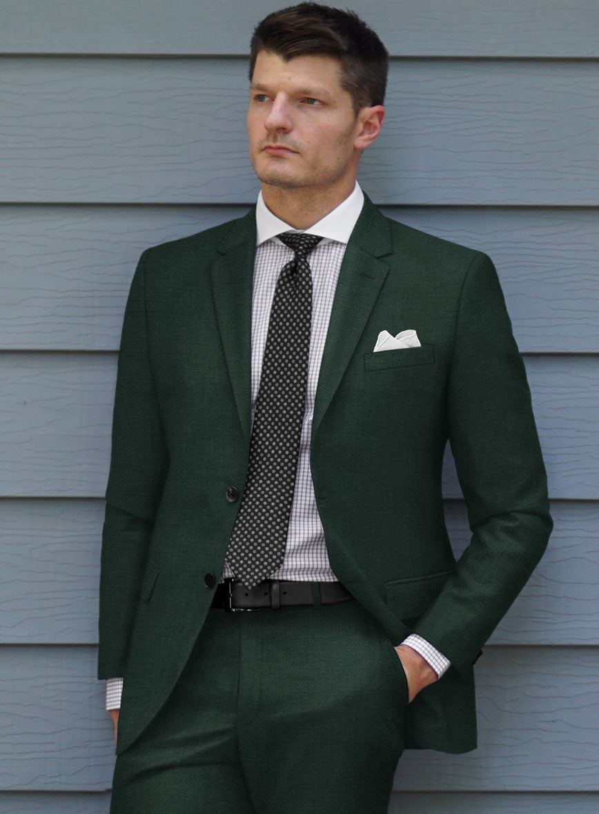 Huddersfield Stretch Emerald Green Wool Jacket - StudioSuits