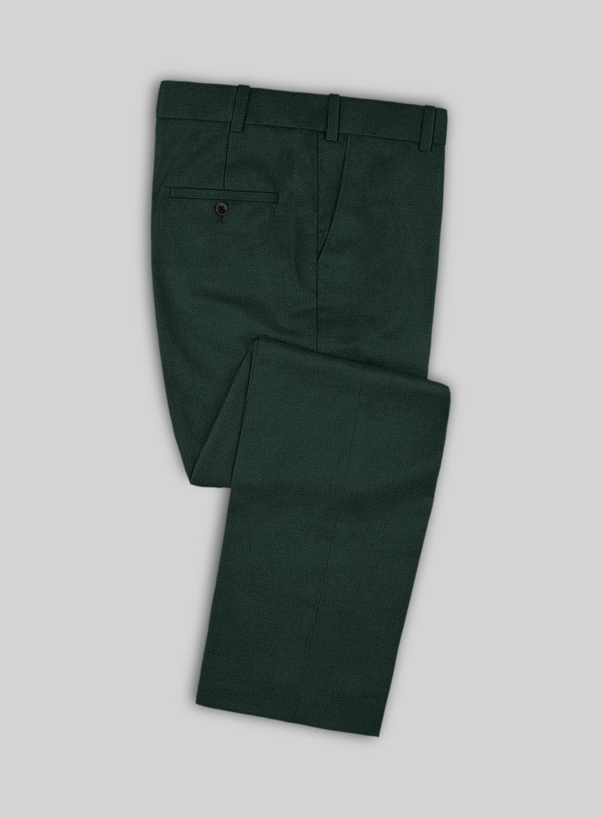 Huddersfield Stretch Emerald Green Wool Pants