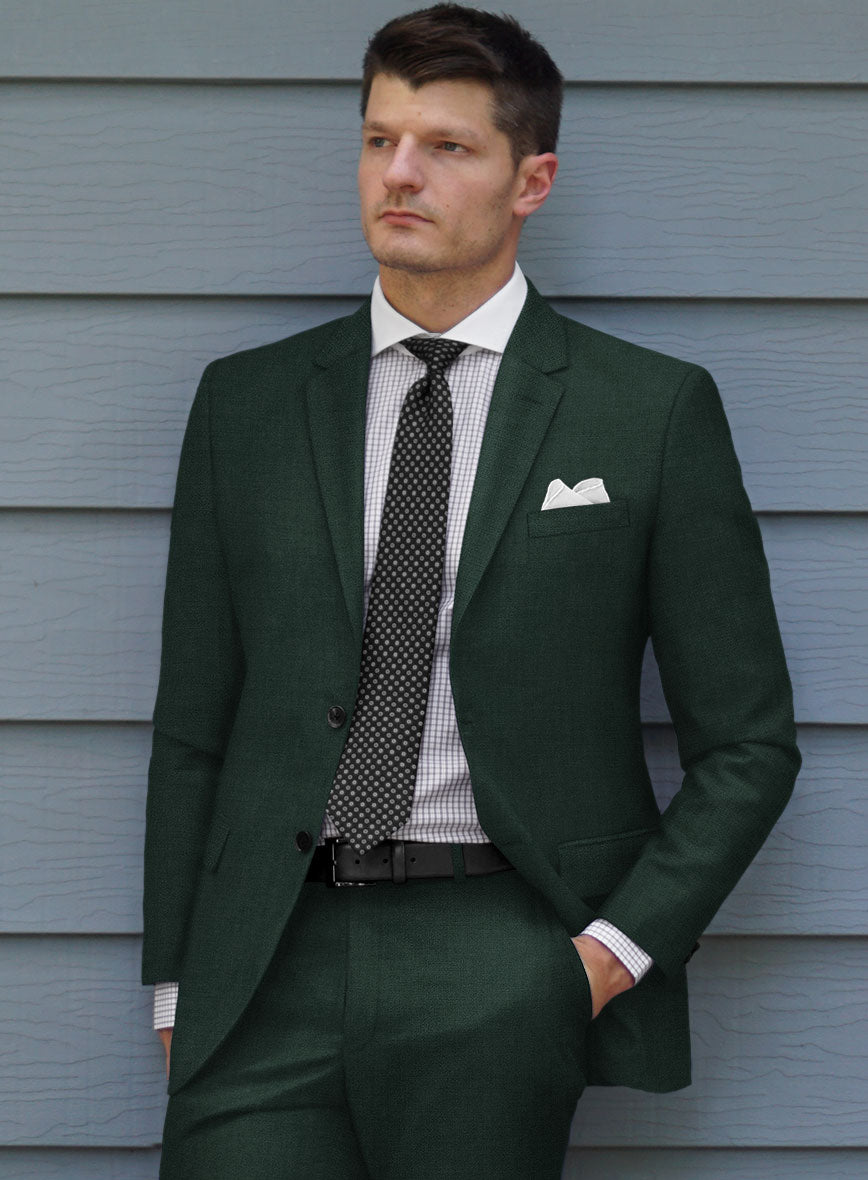 Huddersfield Stretch Emerald Green Wool Suit - StudioSuits