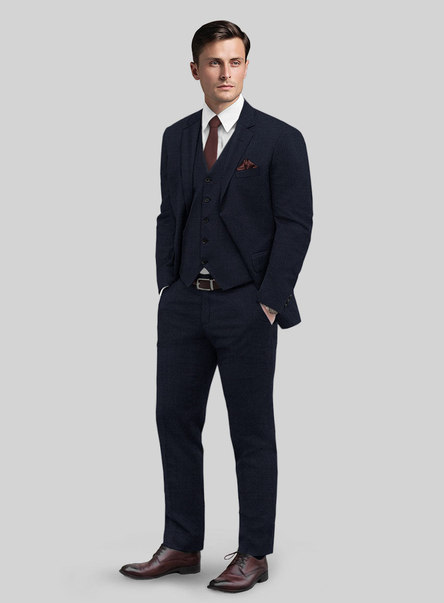 Huddersfield Stretch Island Blue Wool Suit - StudioSuits
