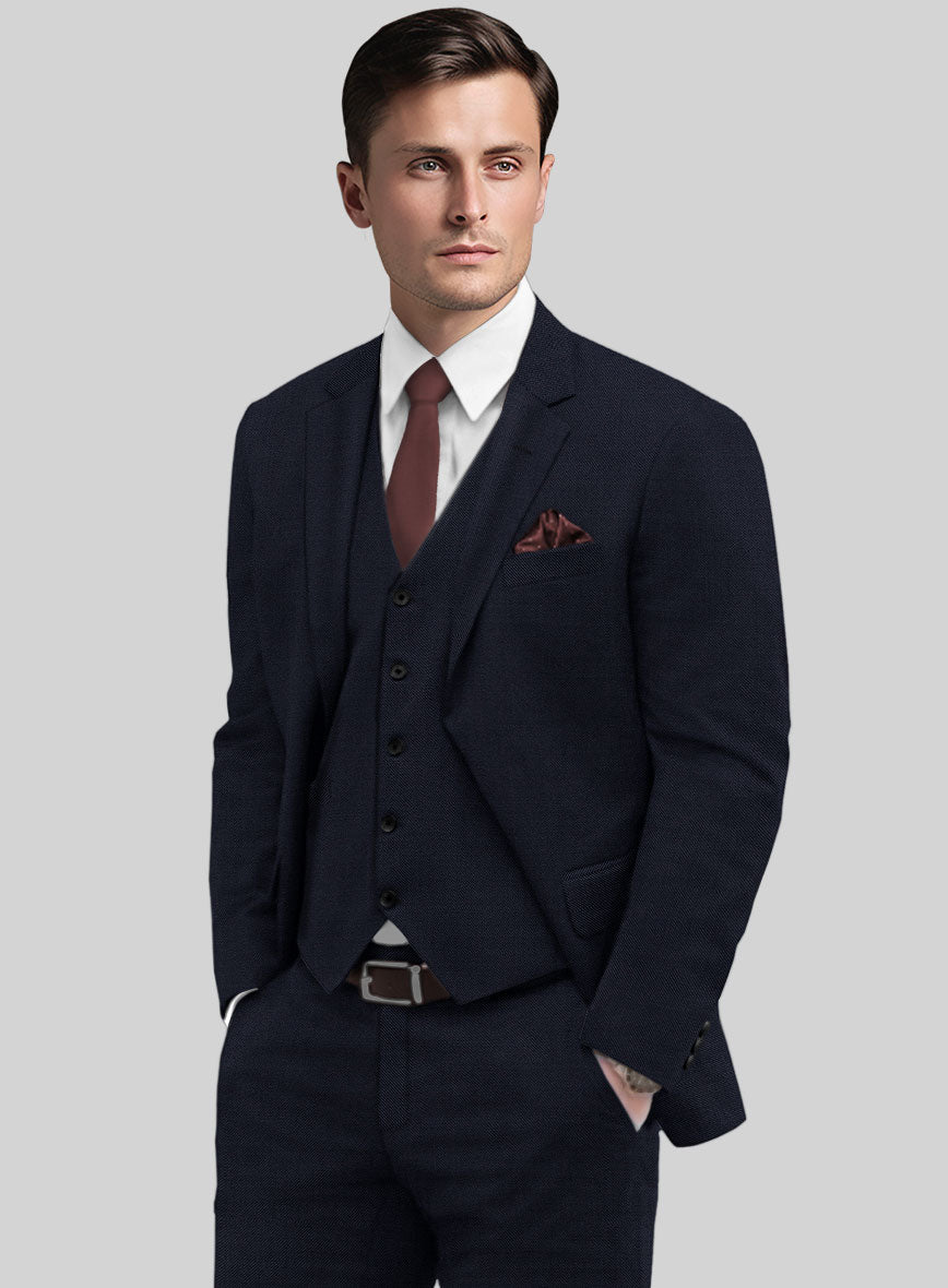 Huddersfield Stretch Island Blue Wool Suit - StudioSuits