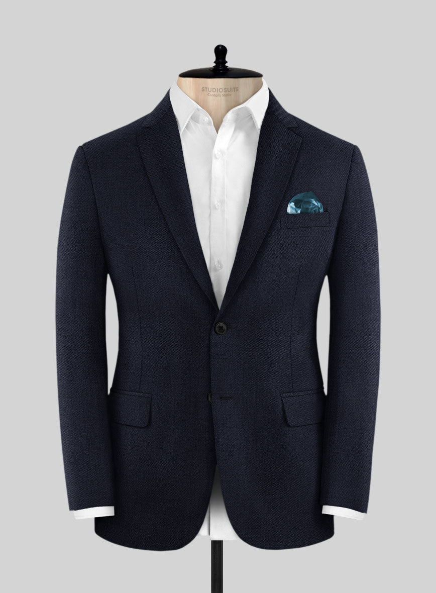 Huddersfield Stretch Island Blue Wool Suit - StudioSuits