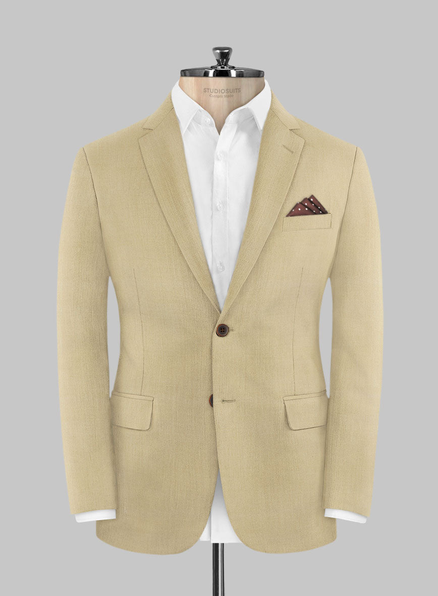 Huddersfield Stretch Khaki Wool Jacket - StudioSuits