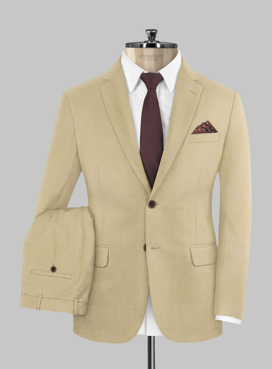Huddersfield Stretch Khaki Wool Suit - StudioSuits