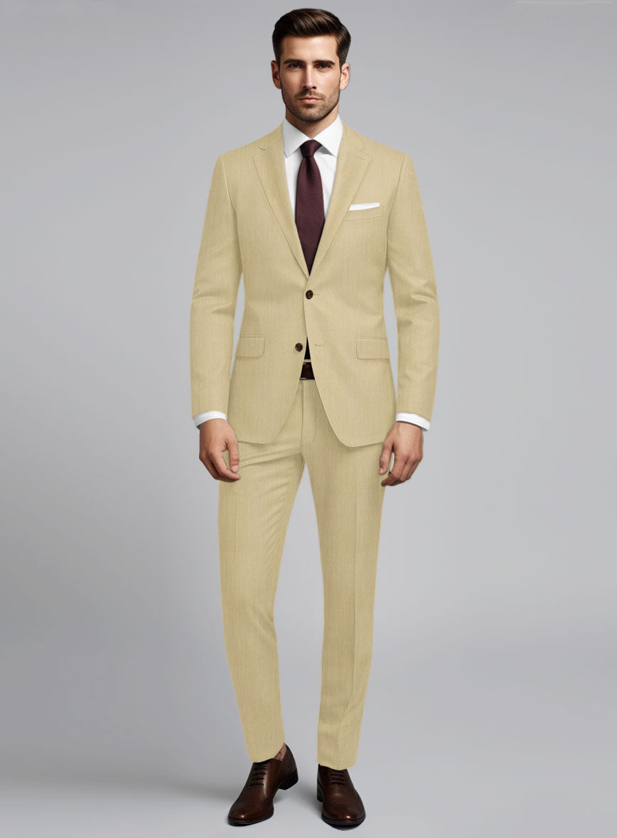 Huddersfield Stretch Khaki Wool Suit - StudioSuits
