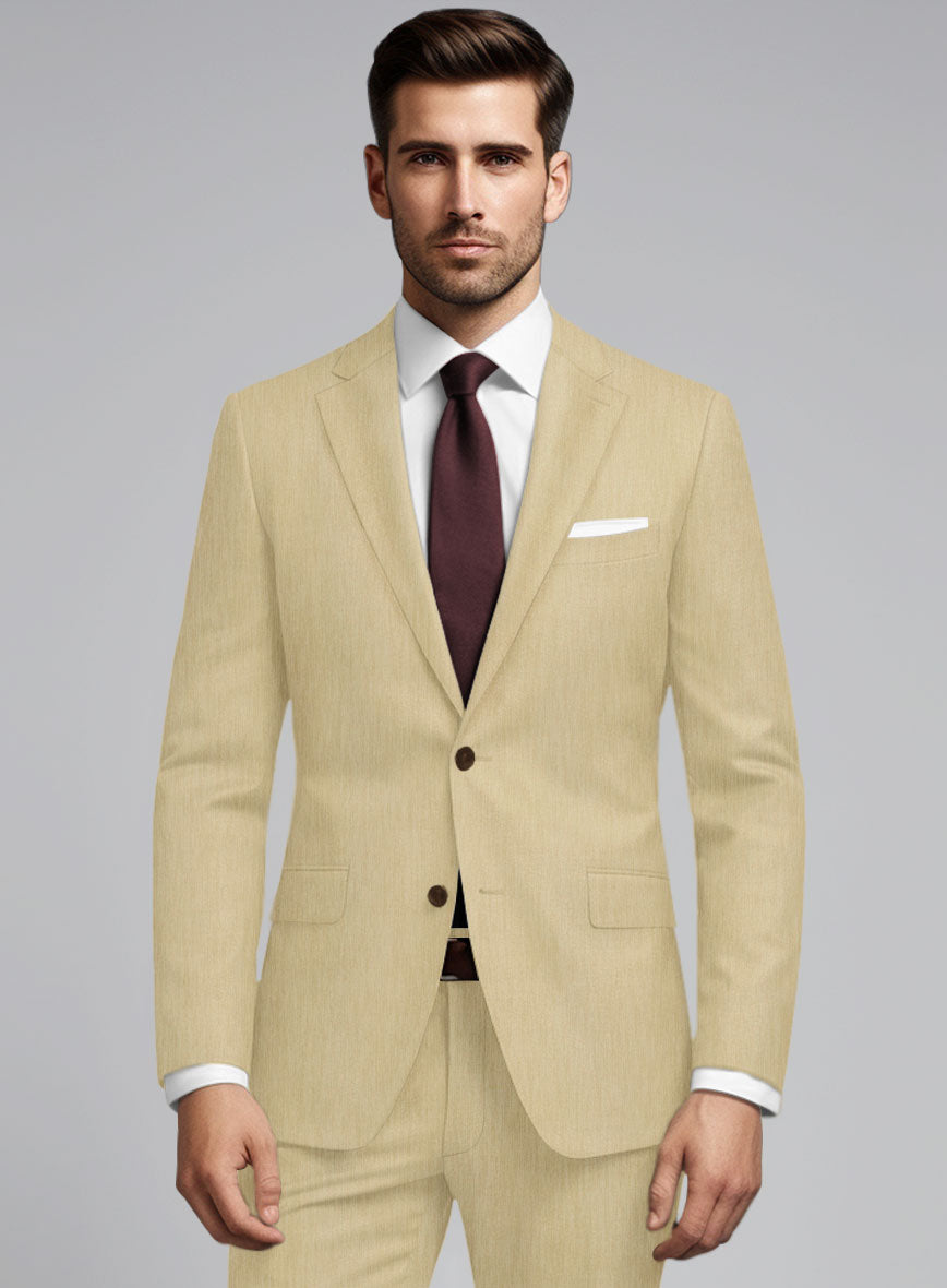 Huddersfield Stretch Khaki Wool Suit - StudioSuits