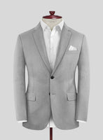 Huddersfield Stretch Light Gray Wool Jacket - StudioSuits