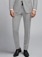 Huddersfield Stretch Light Gray Wool Pants - StudioSuits