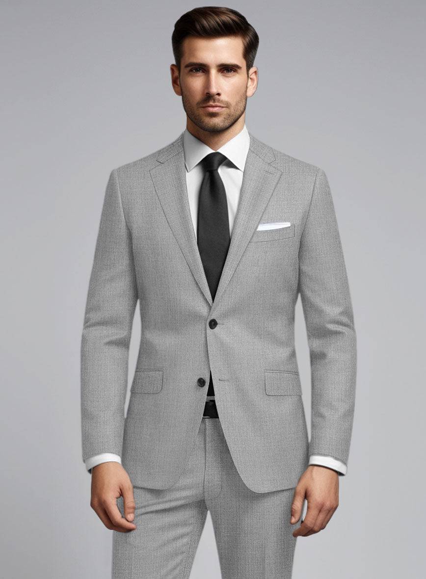 Huddersfield Stretch Light Gray Wool Suit – StudioSuits