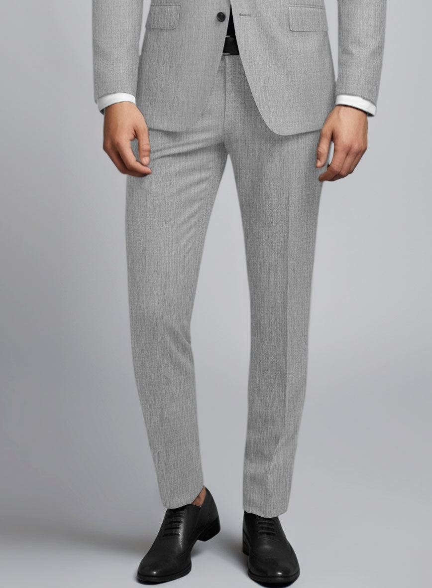 Huddersfield Stretch Light Gray Wool Suit - StudioSuits