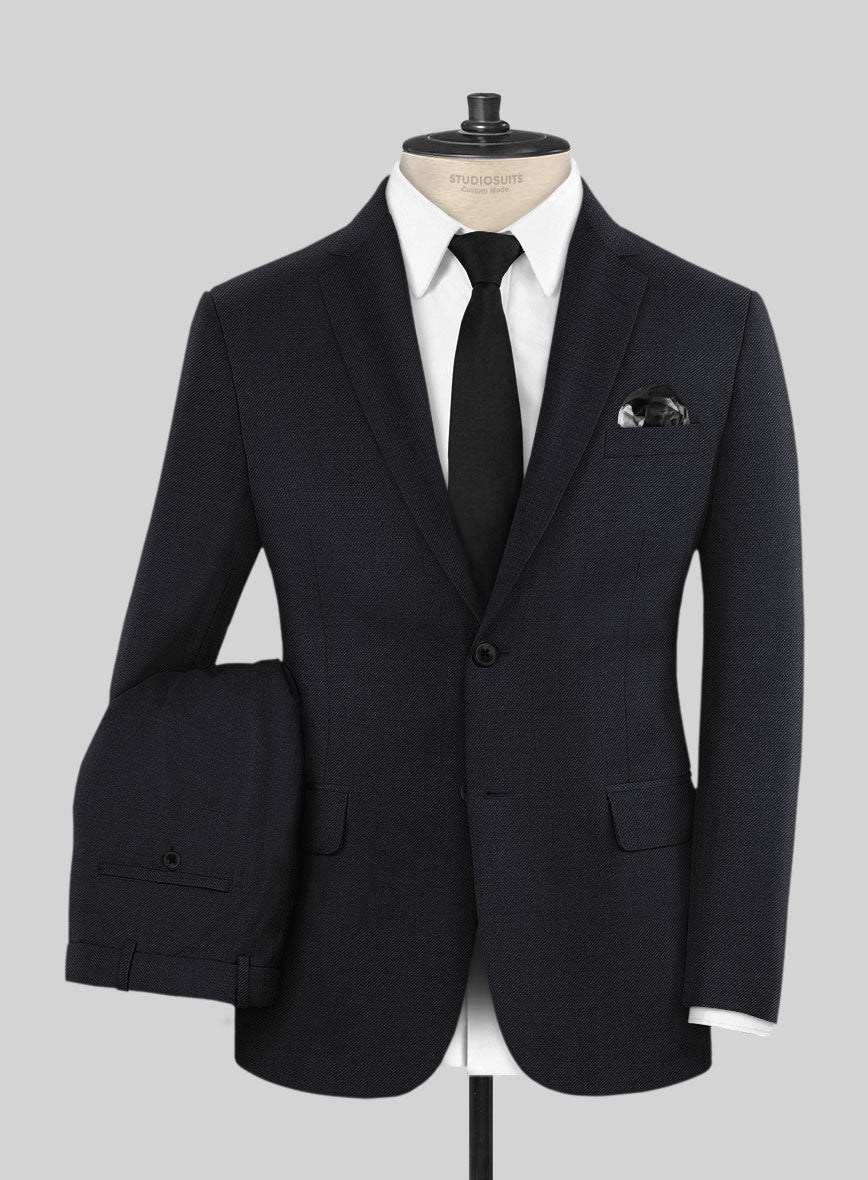 Huddersfield Stretch Midnight Blue Wool Suit - StudioSuits