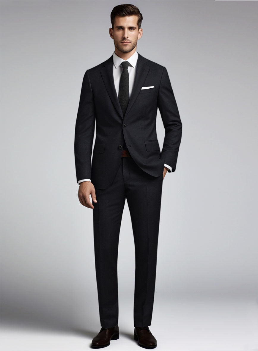 Huddersfield Stretch Midnight Blue Wool Suit - StudioSuits