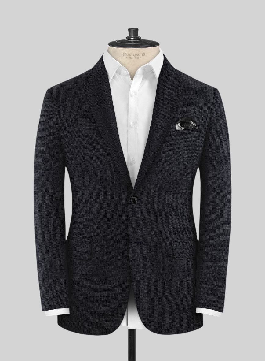 Huddersfield Stretch Midnight Blue Wool Suit - StudioSuits