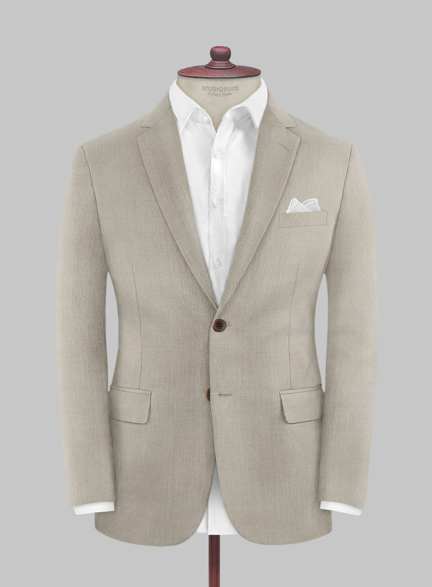 Huddersfield Stretch Muted Beige Wool Suit - StudioSuits