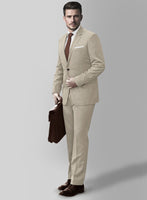 Huddersfield Stretch Muted Beige Wool Suit - StudioSuits