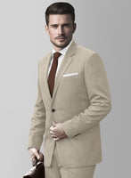 Huddersfield Stretch Muted Beige Wool Suit - StudioSuits