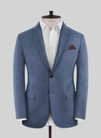Huddersfield Stretch Slate Blue Wool Jacket - StudioSuits